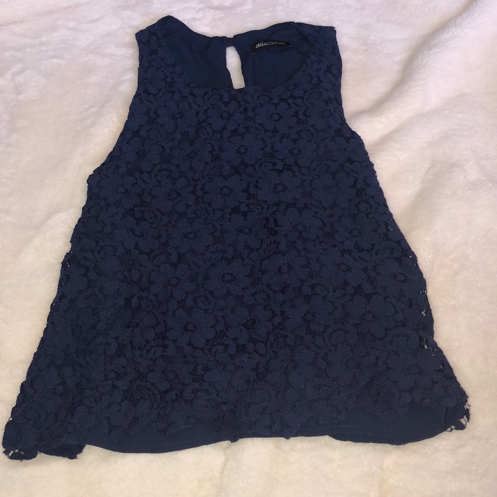 Navy blue jella couture tank top